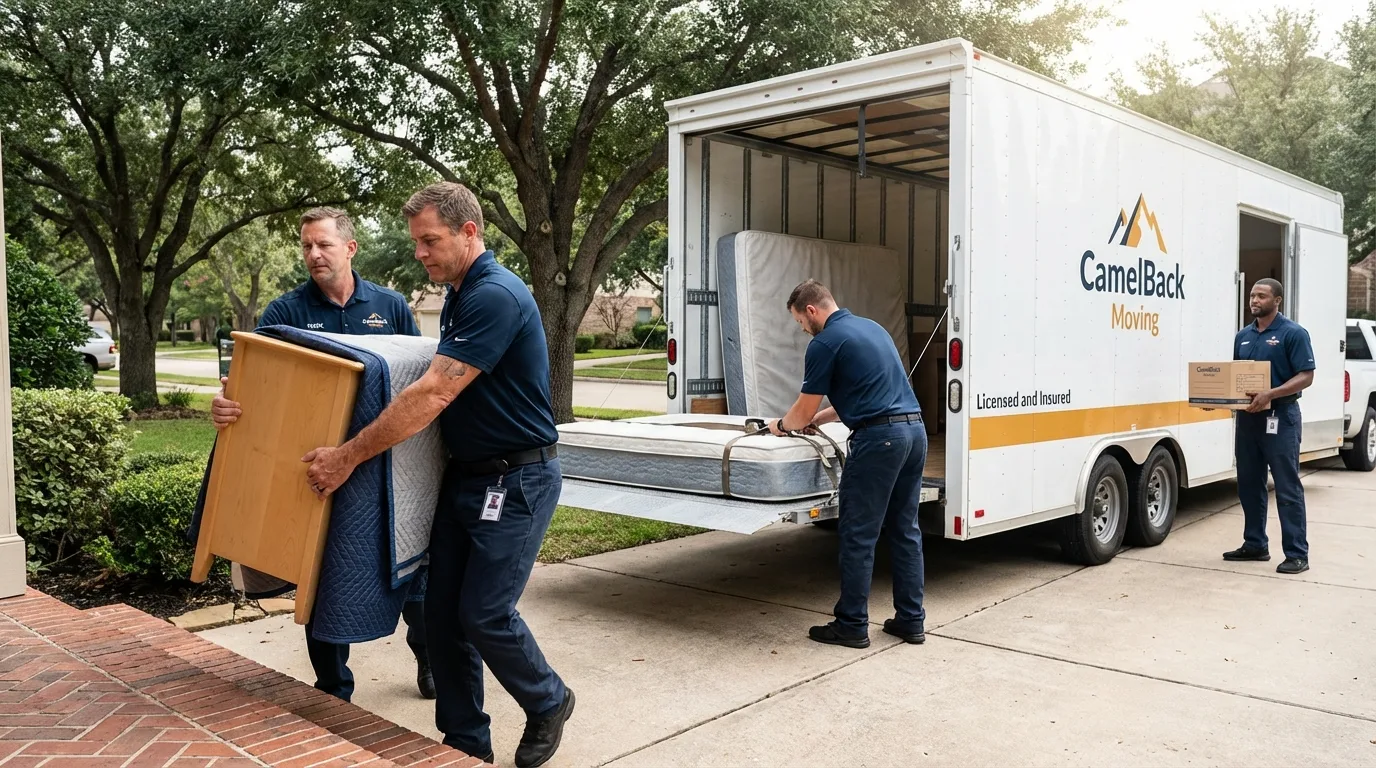 Crew loading residential truck for cross-state move from Lebanon, PA
