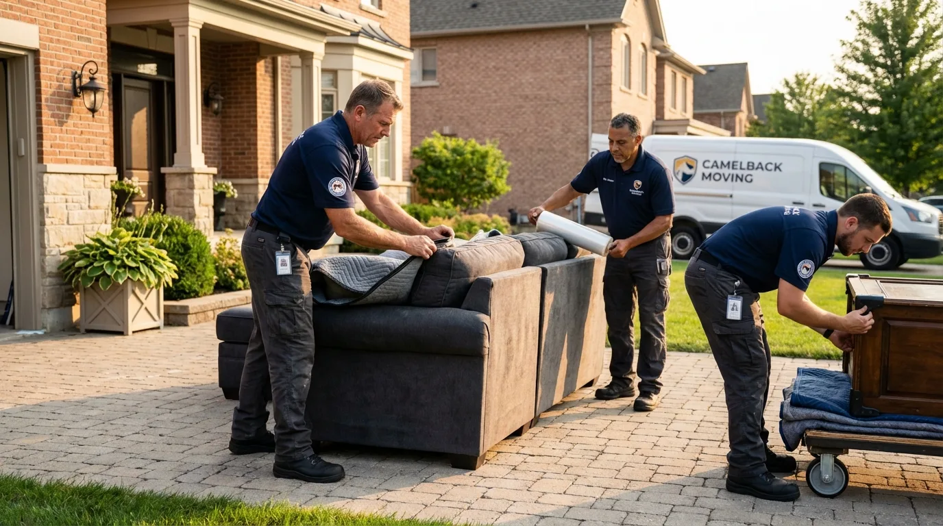 Large estate moving crew wrapping furniture in Lebanon, PA