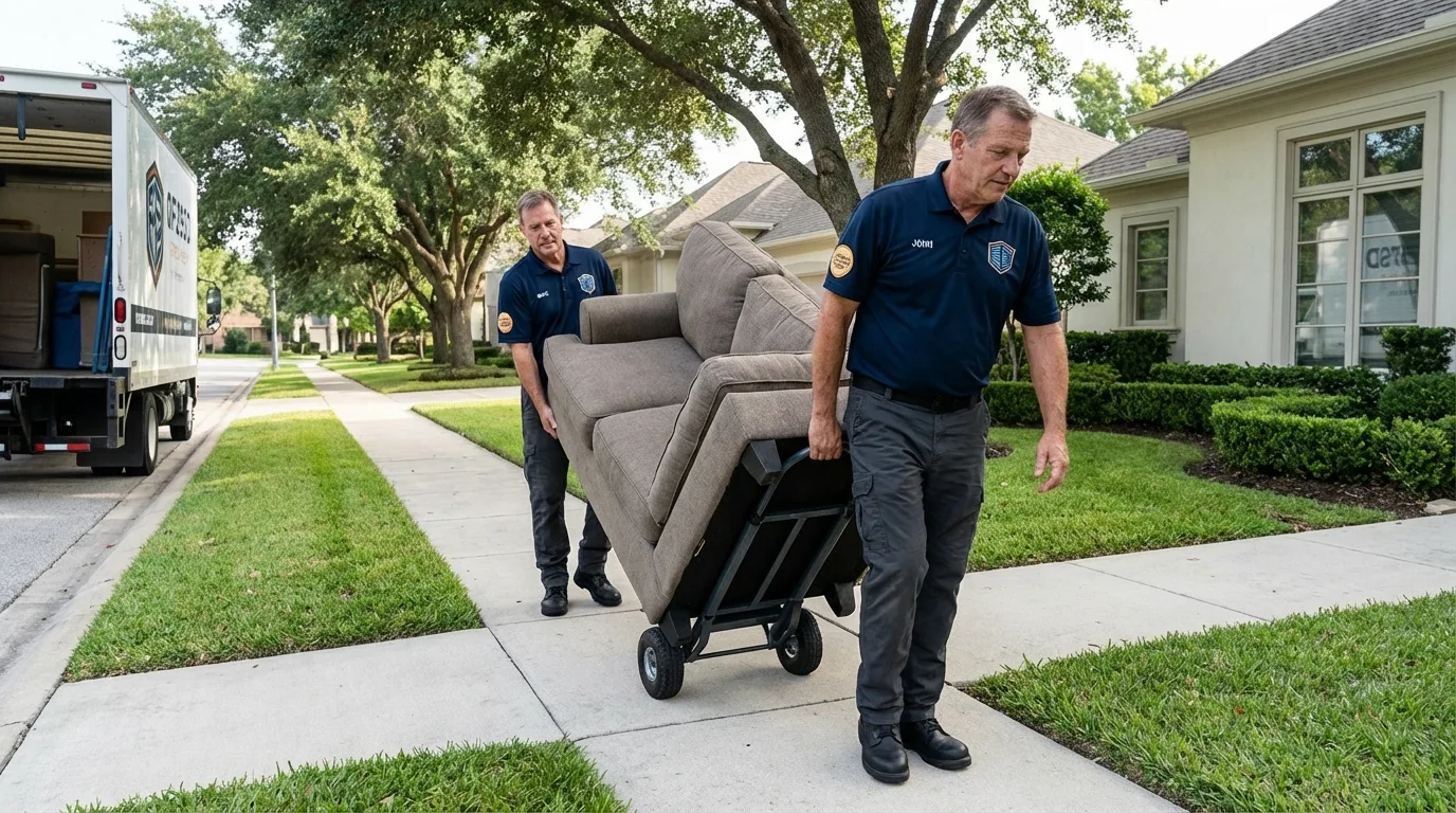 Local residential moving crew loading furniture in Lebanon, PA